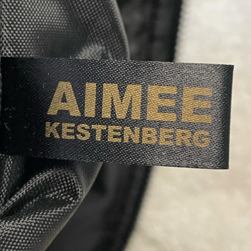 New! AIMEE KESTENBERG BLACK NYLON QUILTED COSMETIC BAG